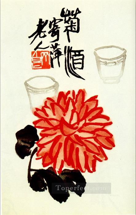 Qi Baishi green wine traditional Chinese Oil Paintings